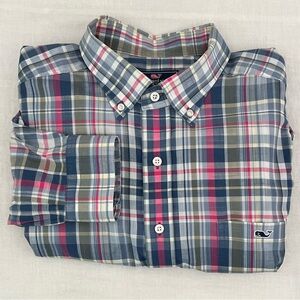 Vineyard Vines Men's Tucker Plaid Button-Down Long Sleeve Shirt Size XL